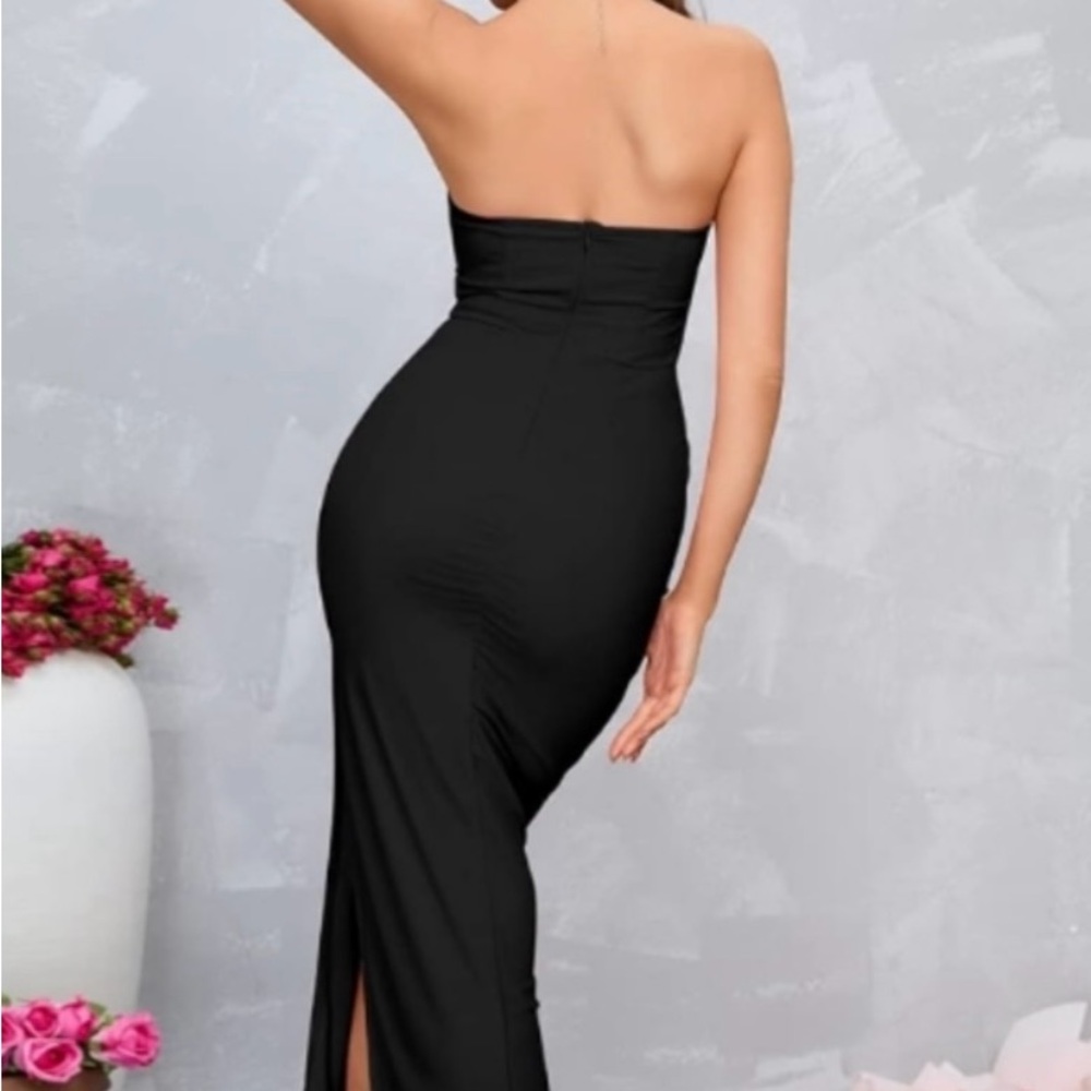 Elegant Corset Black Strapless Dress - Picture 5 of 5